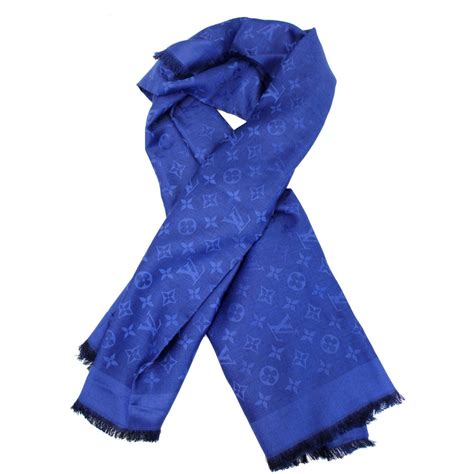 louis vuitton blue scarf men's.